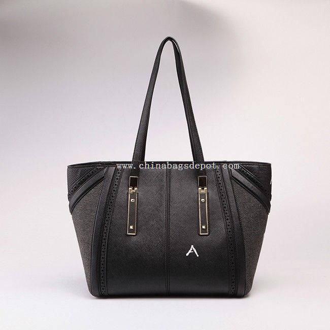 Semi-PU tote handbag for girl