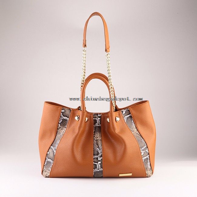 Snake skin PU casual style handbags