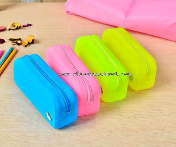 Soft student silicone pencil bag