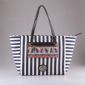 Printed pocket big capacity stripe canvas tote bag small picture