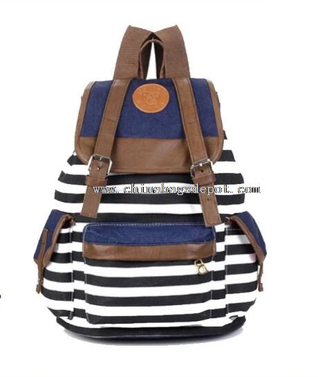Stripe canvas backpack