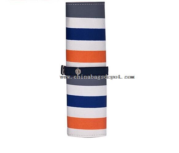 Stripe canvas pencil stand bag