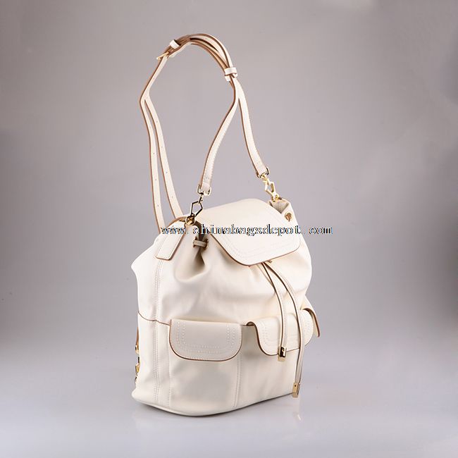 Summer Drawstring Leather Backpack for Girls