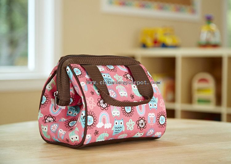 Zipper closure PEVA lining durable insulated lunch bag