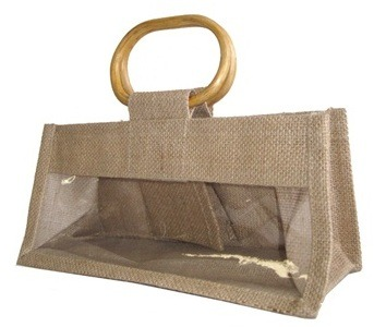 Dreifach Glas-Jute-Tasche