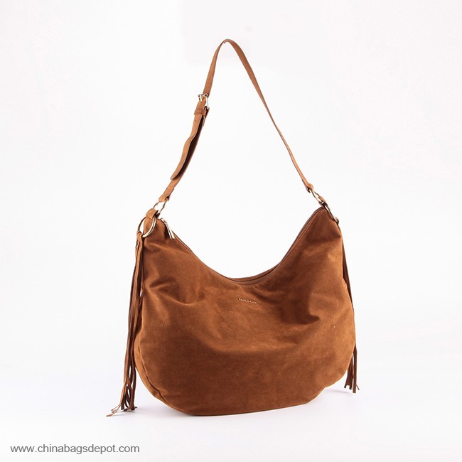 Leather tassels ladies hobo bag 