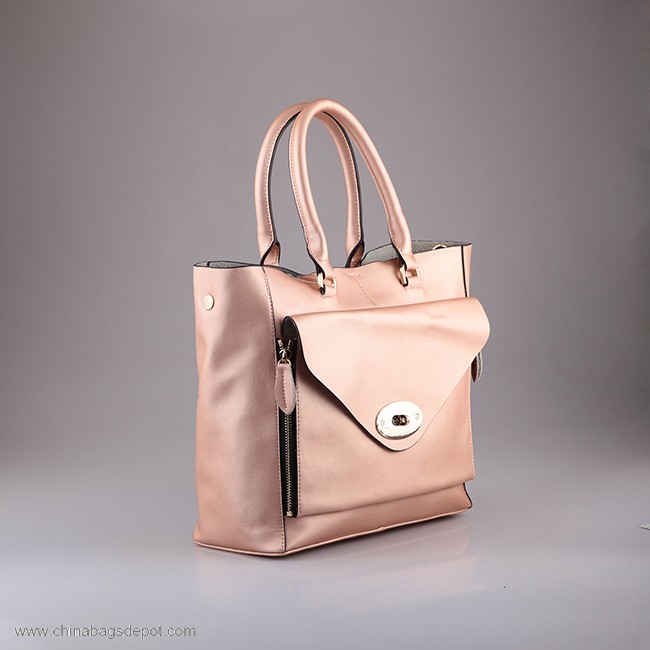 Office ladies genuine leather tote bag