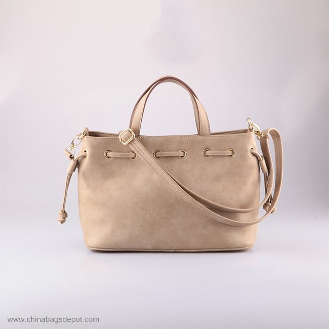 Semi PU laser drawstring satchel bag 