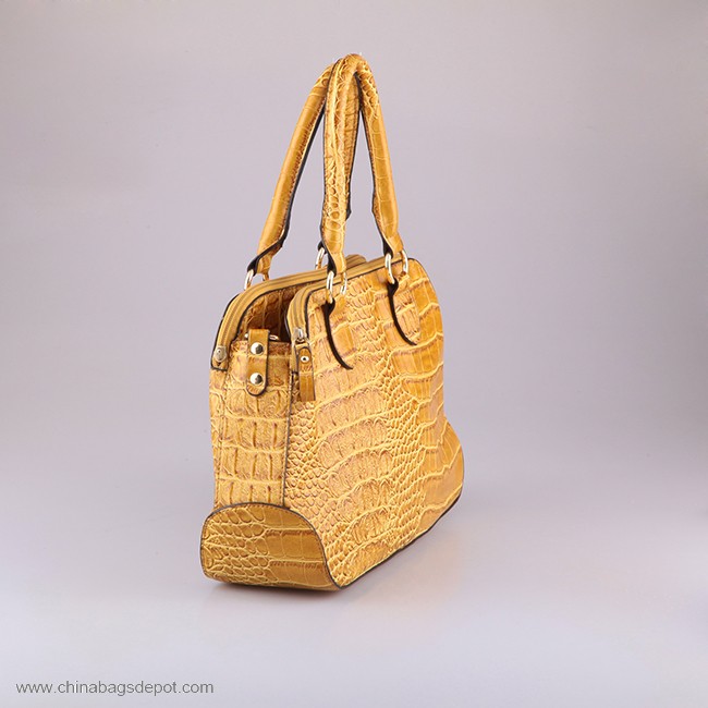 Crocodile pattern satchel bag 