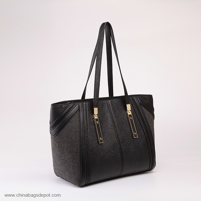 Semi-PU tote handbag for girl