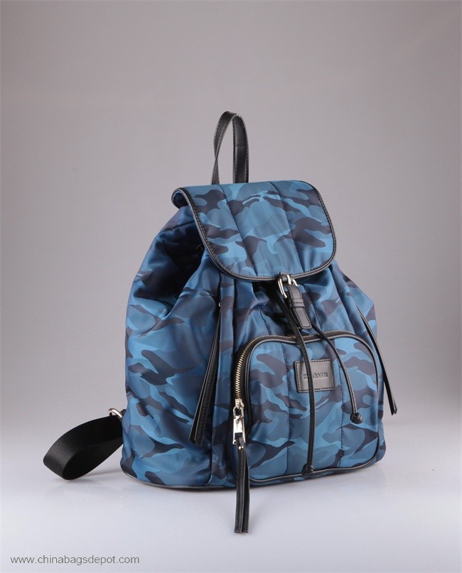 mochila de nylon de camuflaje azul Gran capacidad