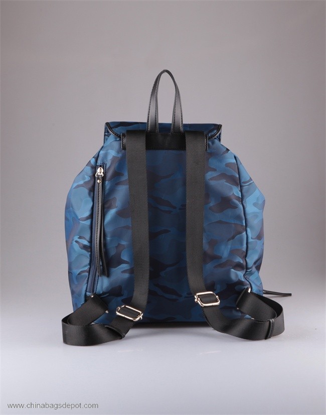 Large capacity blue camouflage nylon backpack
