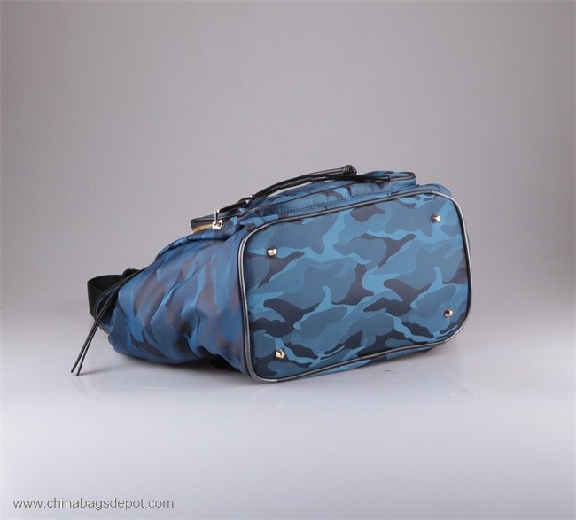 Large capacity blue camouflage nylon backpack