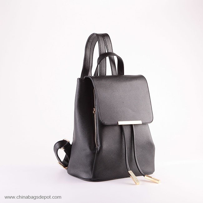 Flap drawstring saffiano mochila 