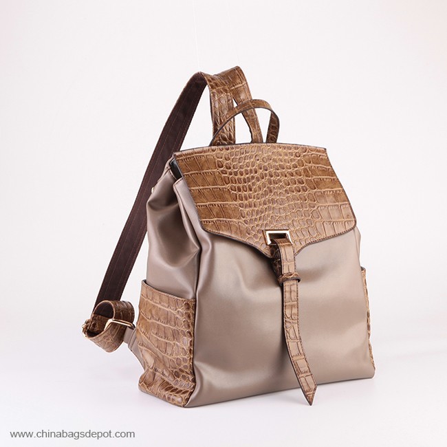 Leather drawstring backpacks