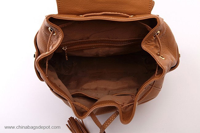 PU Leather drawstring foldable backpack 