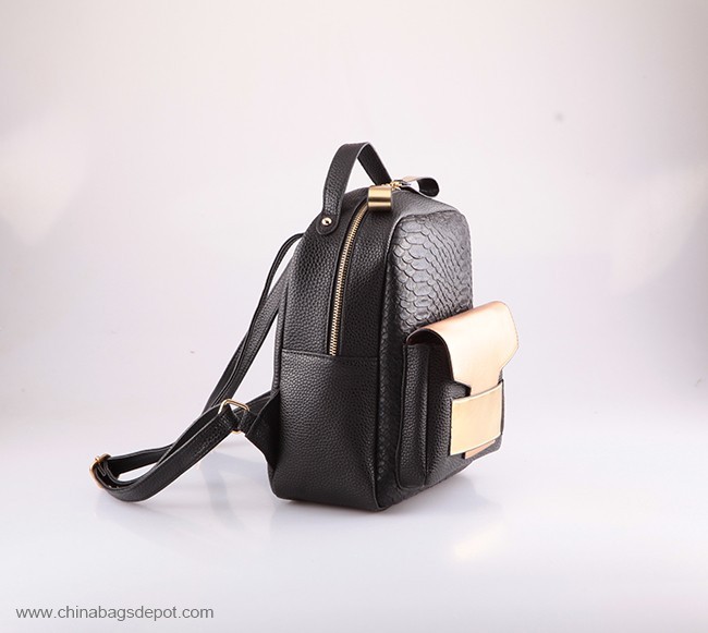 ular Hitam PU unisex ransel