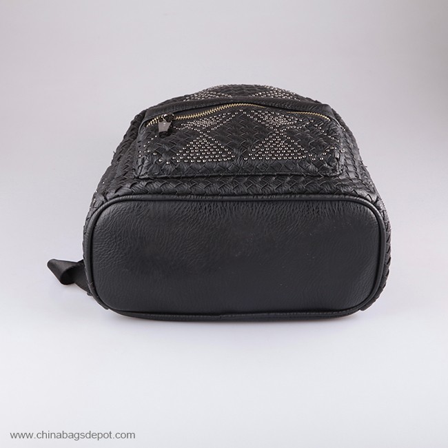 PU Tecelagem unisex studs desenhador mochila