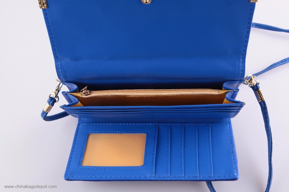 Card holder wallet combination with long strap
