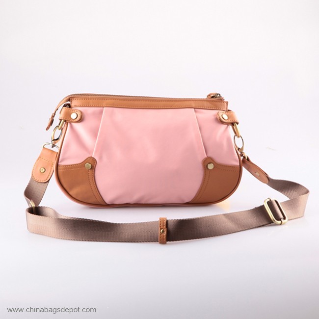 Nilon dan PU Trendi Wanita Crossbody Sling Bag Bahu