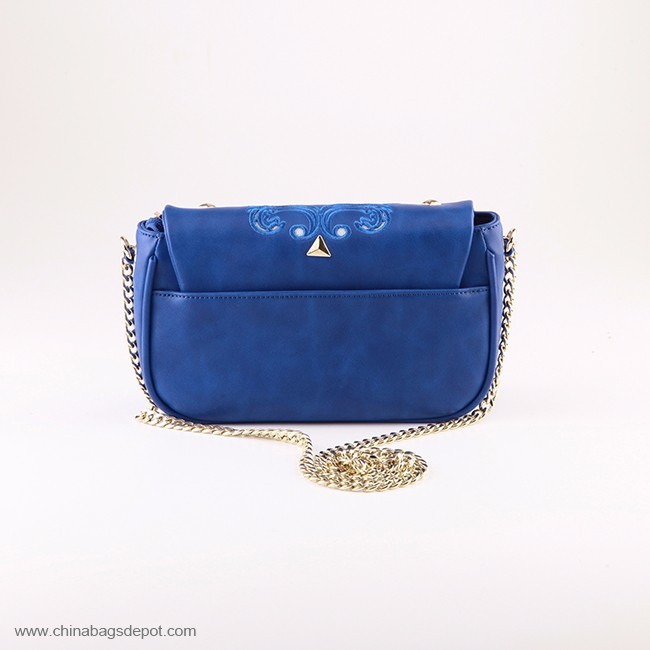 corrente de Metal elegante bordado ombro bags 