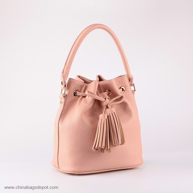 Women's handbag with tassel drawstring