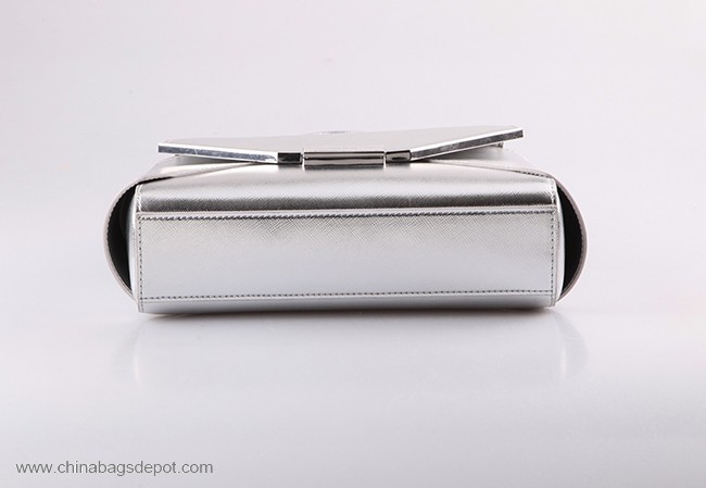 Silver PU women shoulder bag