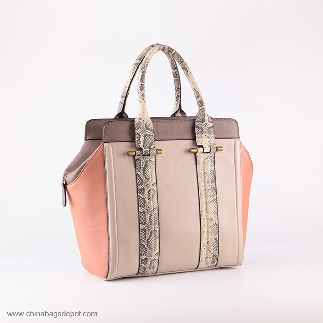 PU synthetic snake skin handbag supplier 