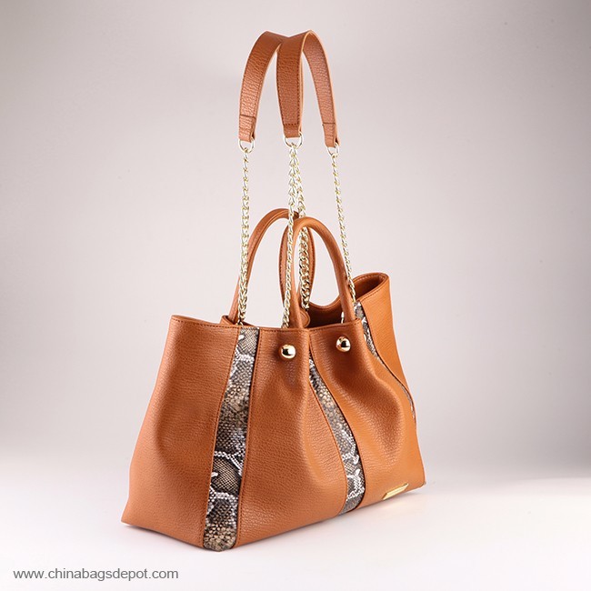 Snake skin PU casual style handbags