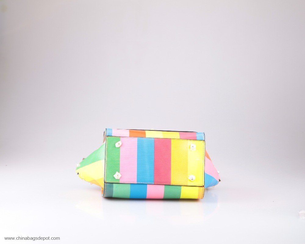  Rainbow printing PU mini satchel bag  