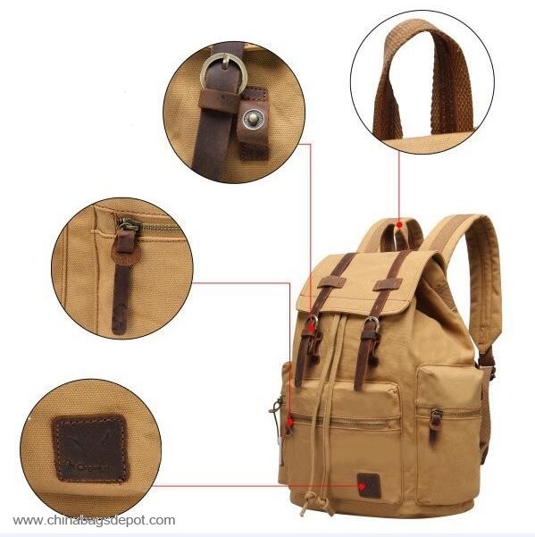 Recyclable canvas rucksack backpack bags