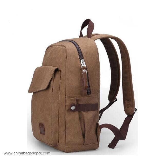 Canvas and leather backpack