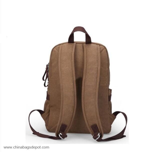 Canvas and leather backpack