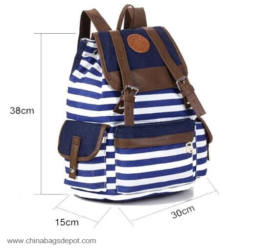Stripe canvas backpack 