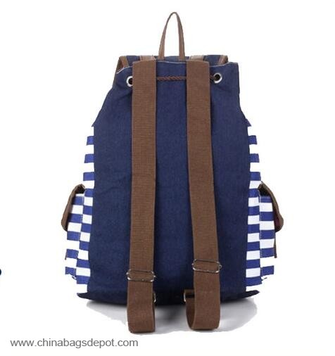 Stripe canvas backpack 