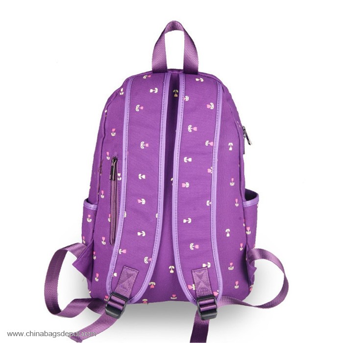 Purple Canvas Backpacks School Bags