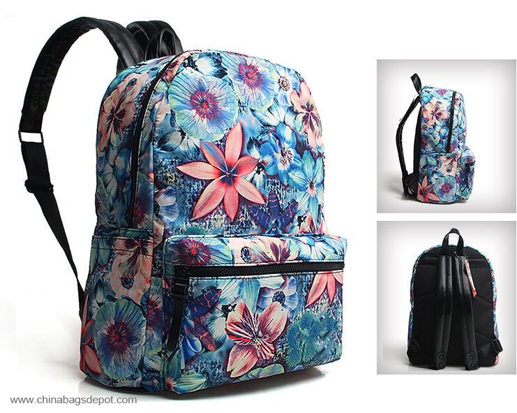 Floral Print Laptop Backpack