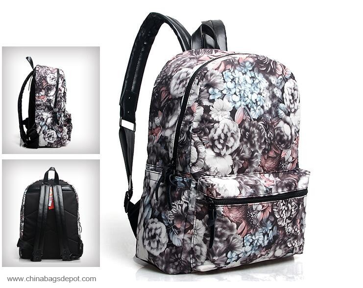  Floral Print Laptop Backpack