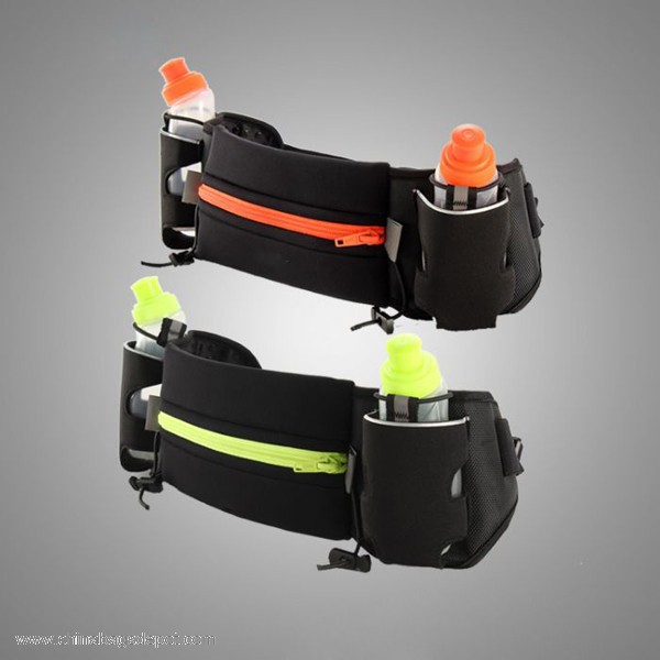 Running belt with 2 bpa free water bottles