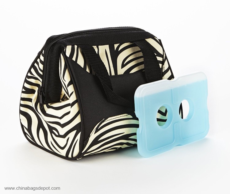 Zipper closure PEVA lining durable insulated lunch bag