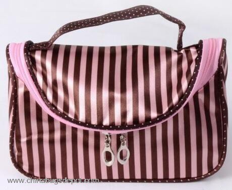 Pink Stripe Cosmetic Bag