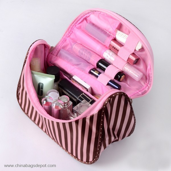 Pink Stripe Cosmetice Bag