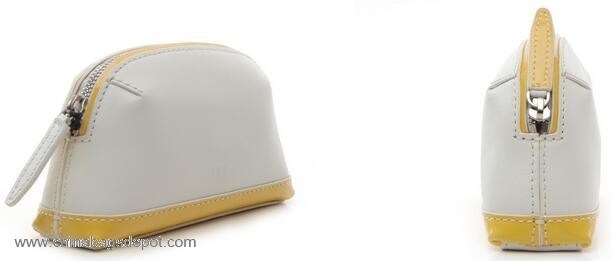 Cosmetic Clutch with Patent leather trim