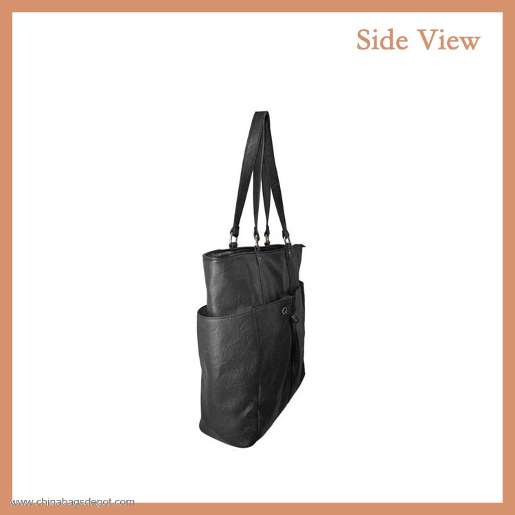 Schwarze Shopping Handtasche