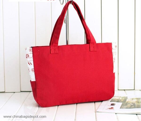 Red canvas tote bags