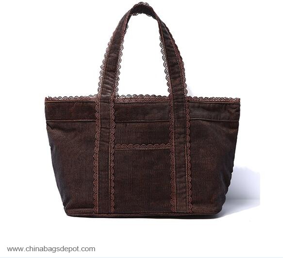 cotton velvet tote bag