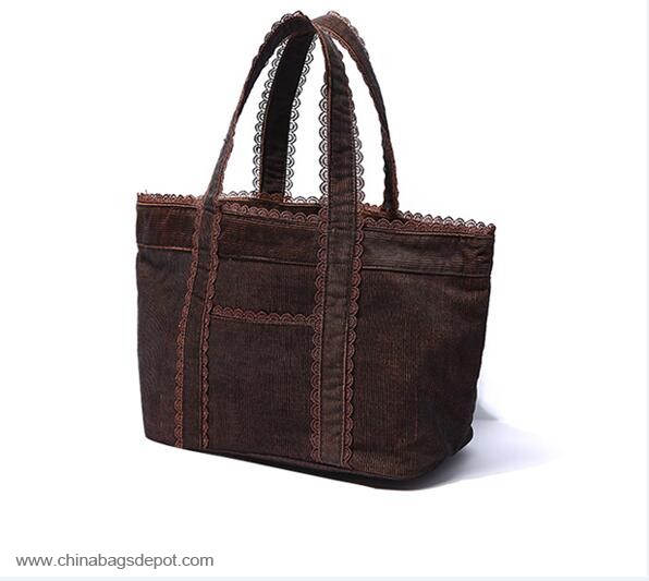 cotton velvet tote bag