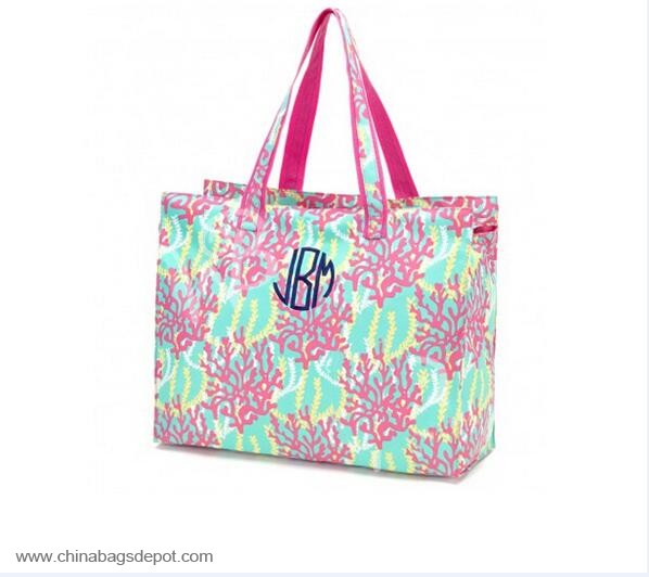 Canvas beach tote bag 