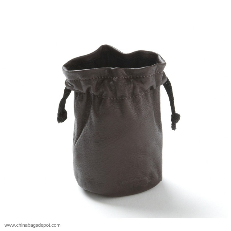 Leather Drawstring Gift Bag