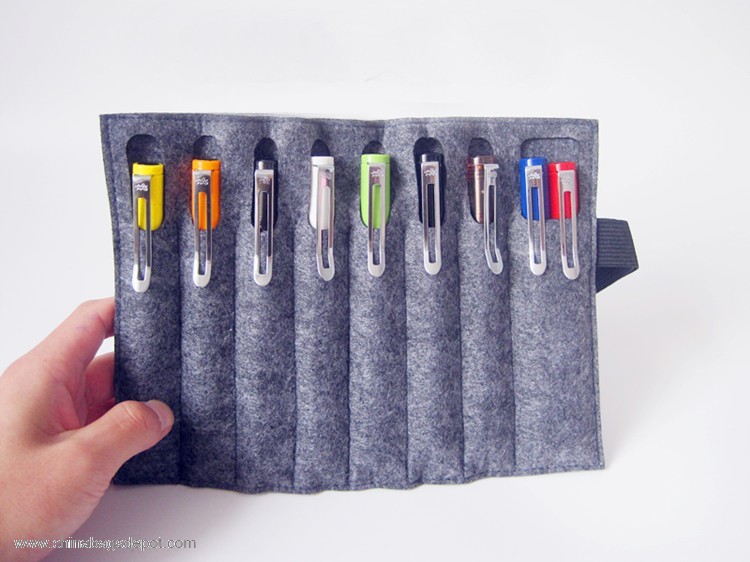 Felt rolling pencil holder